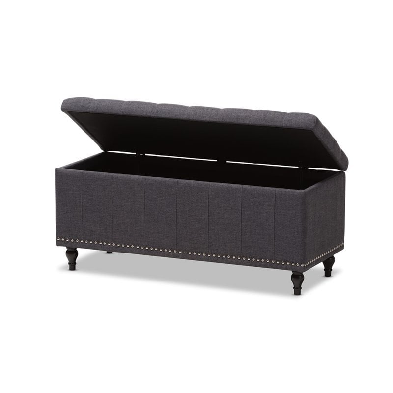 Kaylee Storage Bench in Dark Gray