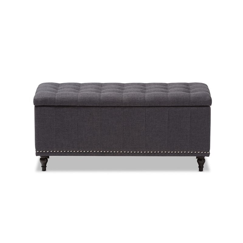 Kaylee Storage Bench in Dark Gray