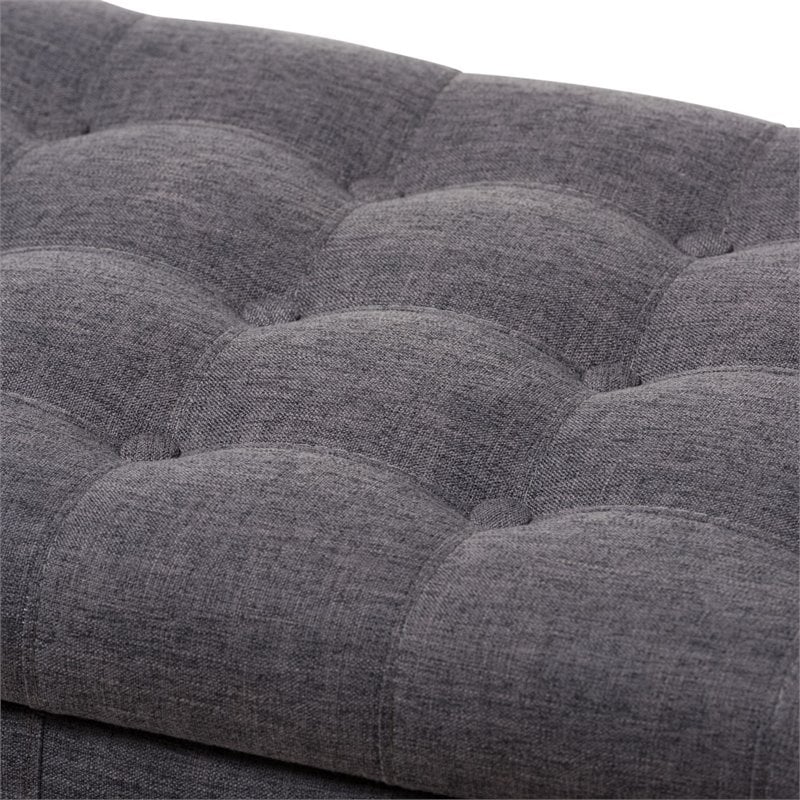 Kaylee Storage Bench in Dark Gray