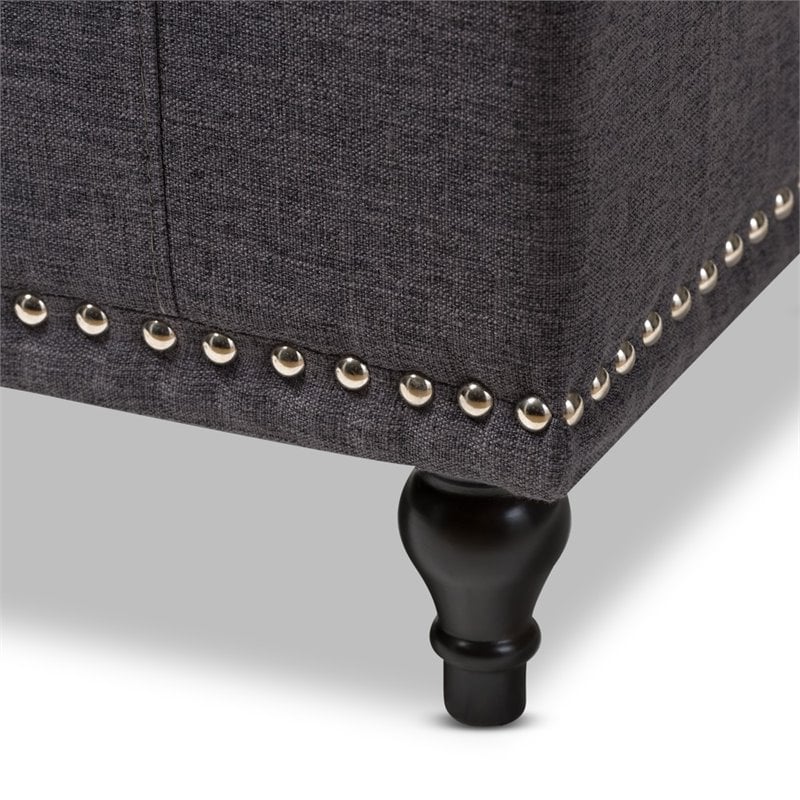 Kaylee Storage Bench in Dark Gray
