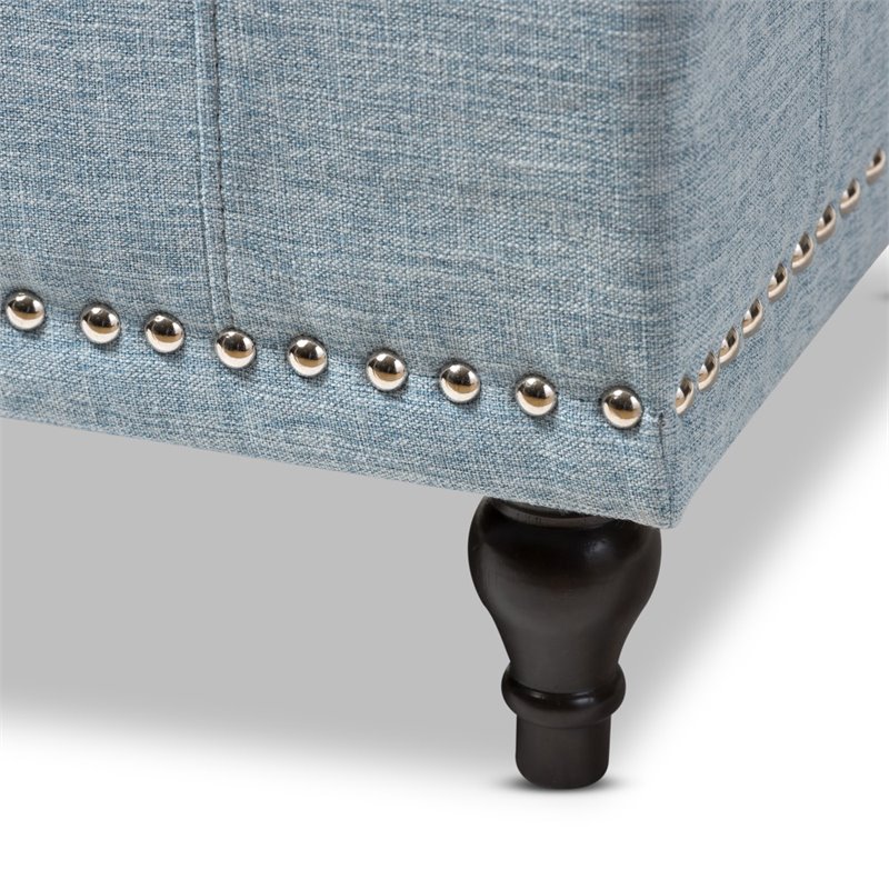 Kaylee Storage Bench in Light Blue