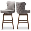 Gradisca Swivel Barstool in Gray (Set of 2)