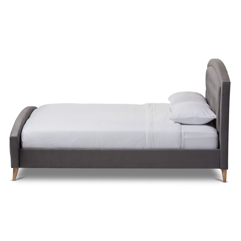 Hannah Queen Platform Bed in Gray