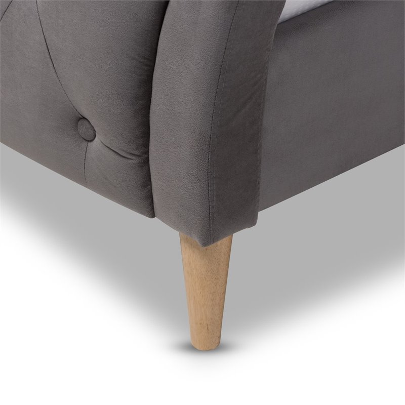 Hannah Queen Platform Bed in Gray