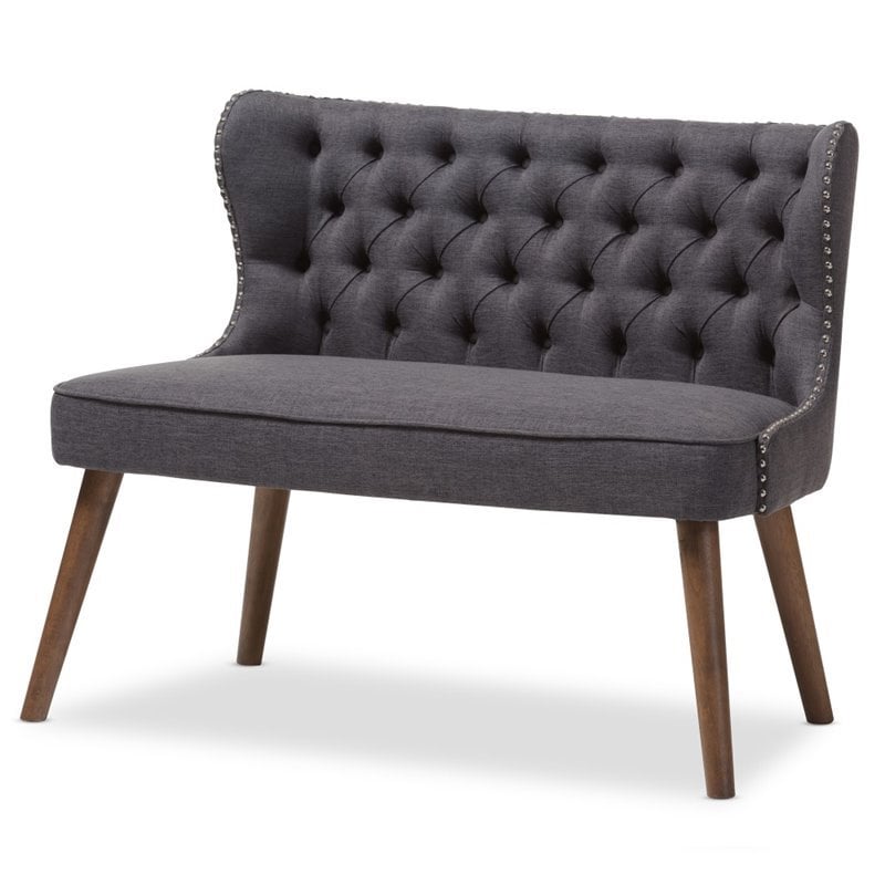 Baxton Studio Scarlett Loveseat in Dark Gray