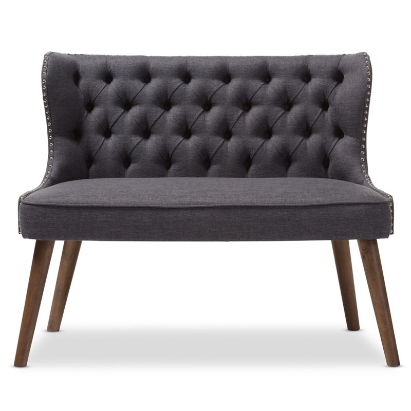 Baxton Studio Scarlett Loveseat in Dark Gray