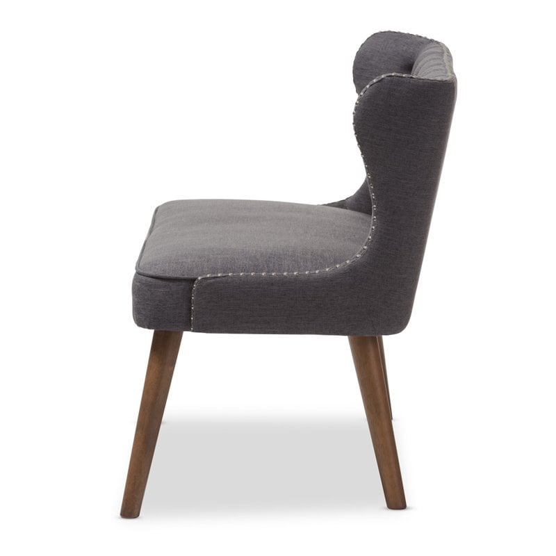 Baxton Studio Scarlett Loveseat in Dark Gray