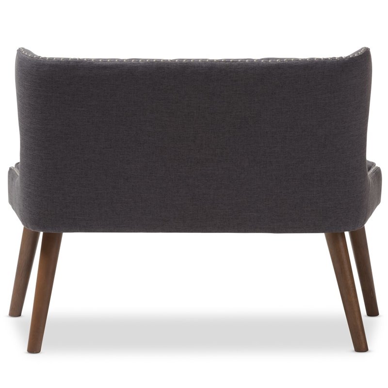 Baxton Studio Scarlett Loveseat in Dark Gray