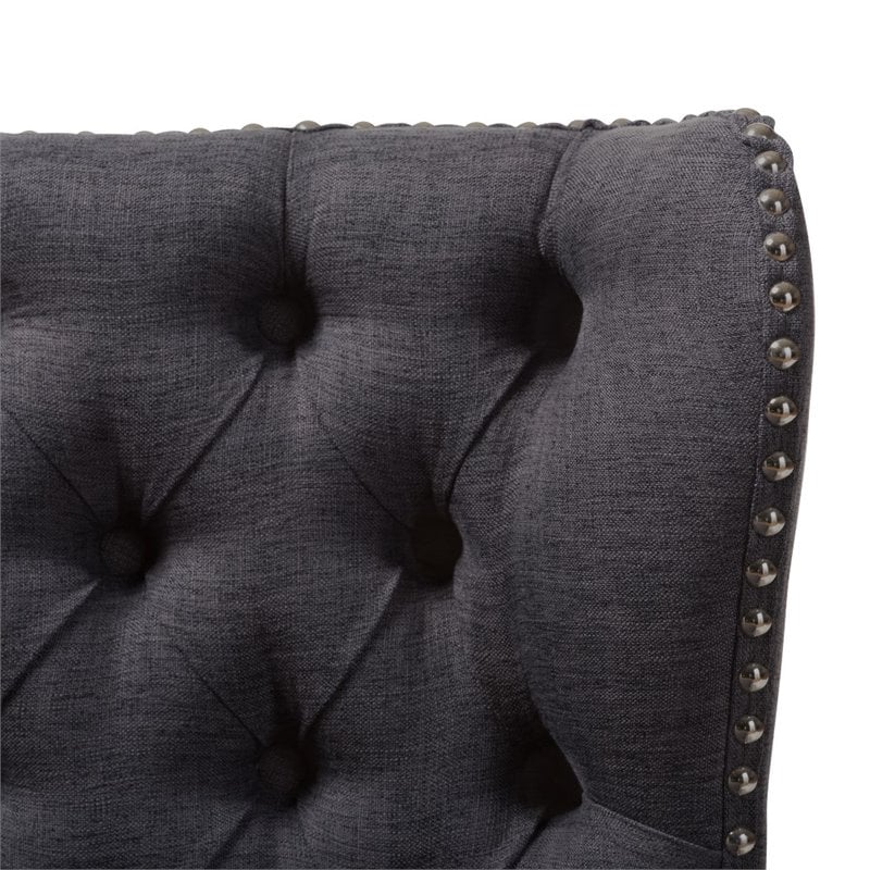 Baxton Studio Scarlett Loveseat in Dark Gray