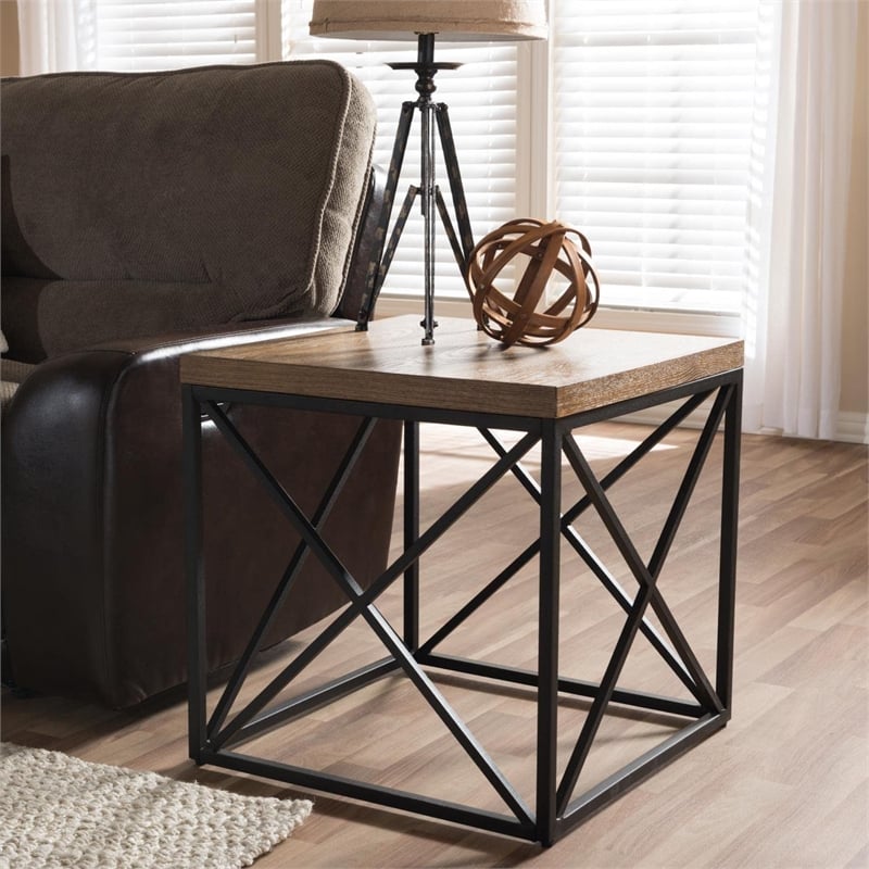 Holden End Table in Antique Bronze