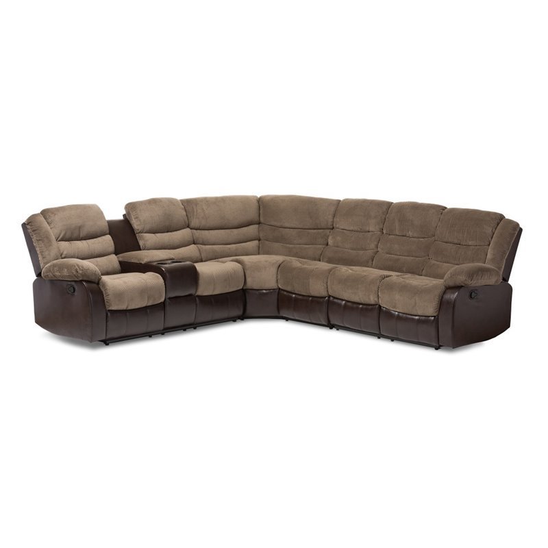 Robinson Reclining Sectional in Taupe BushFurnitureCollection