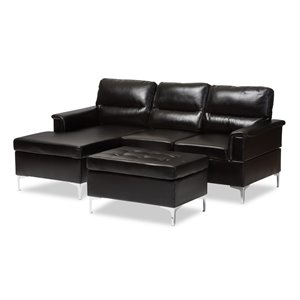 Kinsley Small 2 Piece Sectional in Black