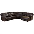 Mistral 6 Piece Reclining Sectional in Dark Brown