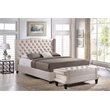 Baxton Studio Norwich Tufted King Panel Platform Bed in Light Beige