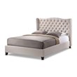 Baxton Studio Norwich Tufted King Panel Platform Bed in Light Beige