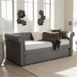 Baxton Studio Mabelle Fabric Daybed with Trundle in Gray