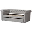 Baxton Studio Mabelle Fabric Daybed with Trundle in Gray