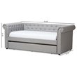 Baxton Studio Mabelle Fabric Daybed with Trundle in Gray