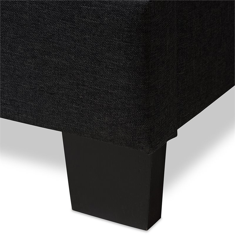 Baxton Studio Brookfield King Panel Bed in Dark Gray