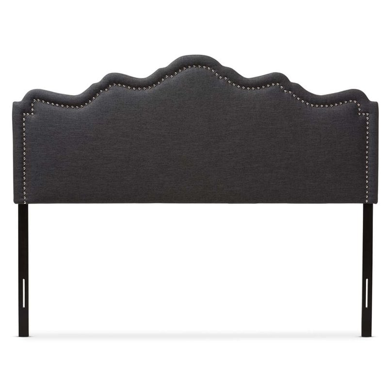 Baxton Studio Nadeen Fabric Upholstered Full Headboard in Dark Gray