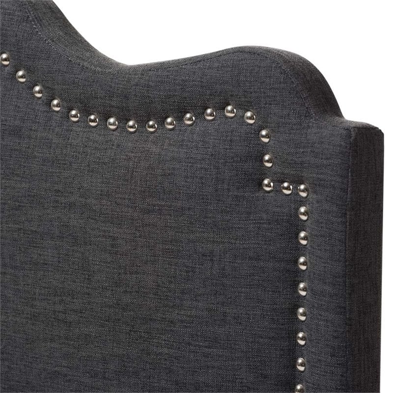 Baxton Studio Nadeen Fabric Upholstered Full Headboard in Dark Gray