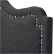 Baxton Studio Nadeen Fabric Upholstered Full Headboard in Dark Gray