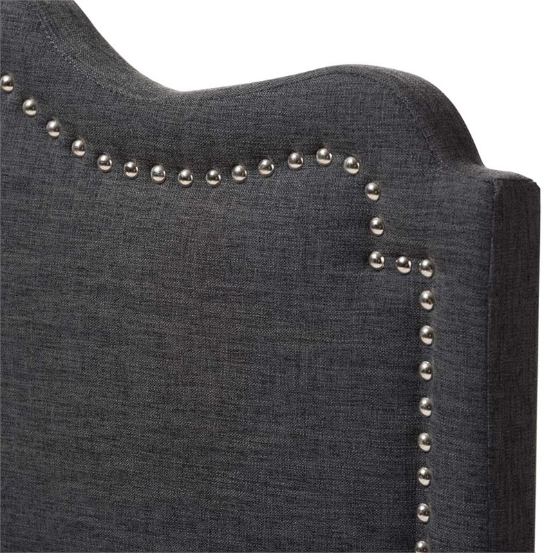 Baxton Studio Nadeen Fabric Upholstered Queen Headboard in Dark Gray