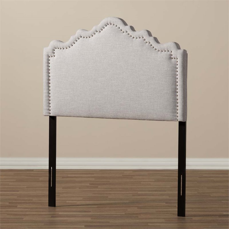 Baxton Studio Nadeen Fabric Upholstered Twin Headboard in Gray Beige
