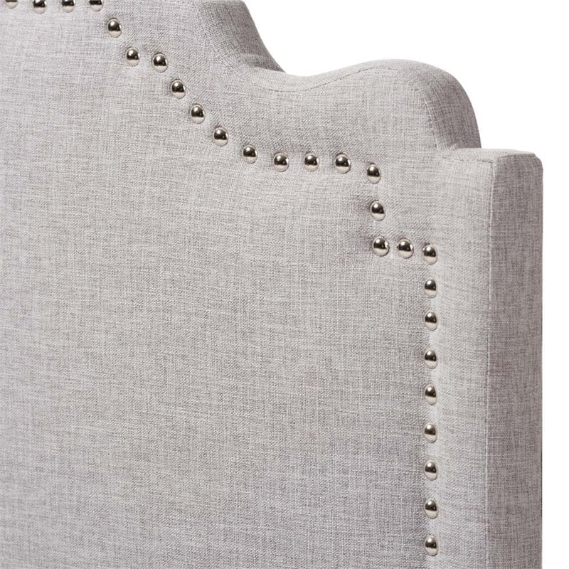 Baxton Studio Nadeen Fabric Upholstered Twin Headboard in Gray Beige