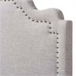 Baxton Studio Nadeen Fabric Upholstered Twin Headboard in Gray Beige