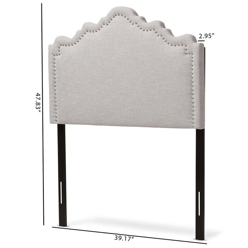 Baxton Studio Nadeen Fabric Upholstered Twin Headboard in Gray Beige