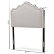 Baxton Studio Nadeen Fabric Upholstered Twin Headboard in Gray Beige