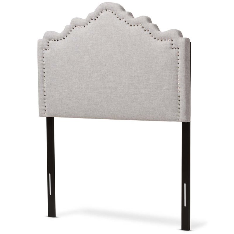 Baxton Studio Nadeen Fabric Upholstered Twin Headboard in Gray Beige