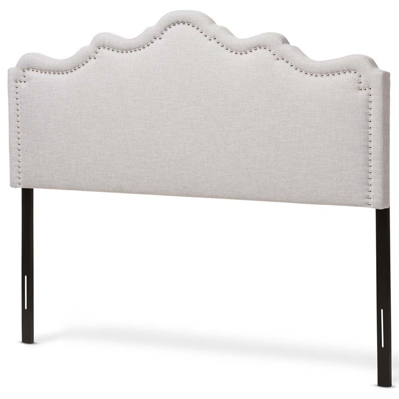 Baxton Studio Nadeen Fabric Upholstered Full Headboard in Gray Beige