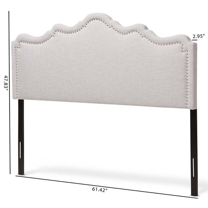 Baxton Studio Nadeen Fabric Upholstered Queen Headboard in Gray Beige