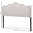 Baxton Studio Nadeen Fabric Upholstered Queen Headboard in Gray Beige