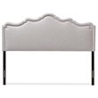 Baxton Studio Nadeen Fabric Upholstered King Headboard in Gray Beige