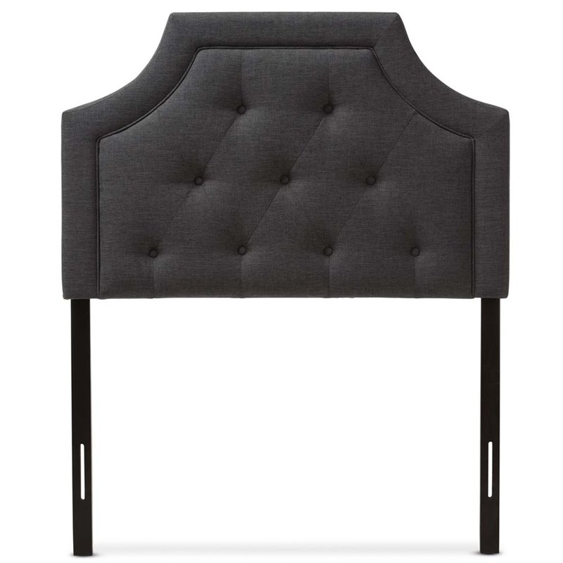 Baxton Studio Mars Fabric Tufted Twin Headboard in Dark Gray