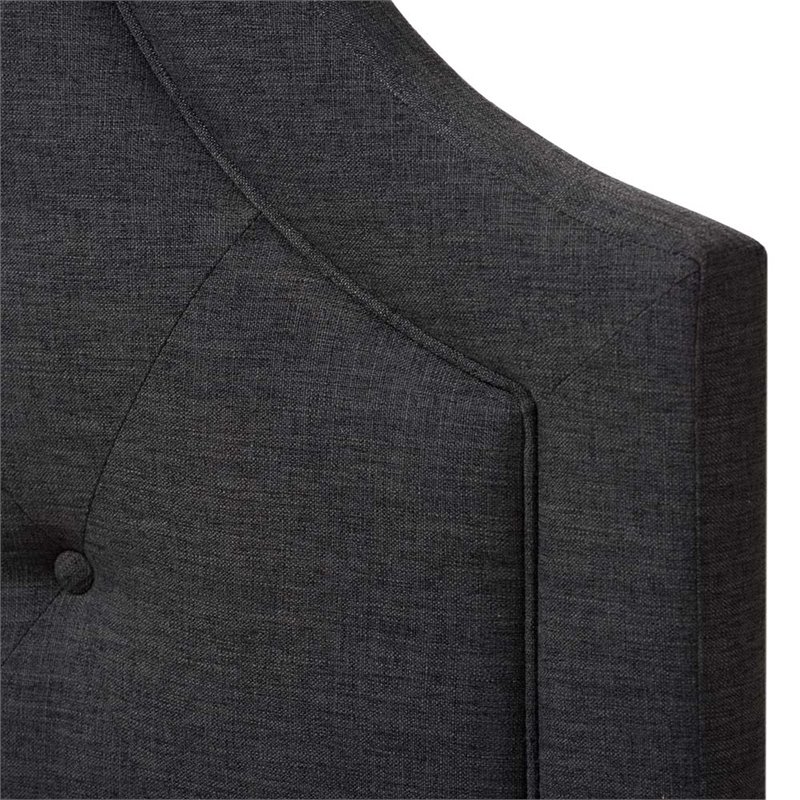 Baxton Studio Mars Fabric Tufted Twin Headboard in Dark Gray