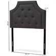Baxton Studio Mars Fabric Tufted Twin Headboard in Dark Gray
