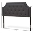 Baxton Studio Mars Fabric Tufted Queen Headboard in Dark Gray