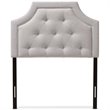 Baxton Studio Mars Fabric Tufted Twin Headboard in Grayish Beige