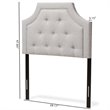 Baxton Studio Mars Fabric Tufted Twin Headboard in Grayish Beige