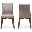 Baxton Studio Kimberly Upholstered Dining Chair in Gravel (Set of 2)