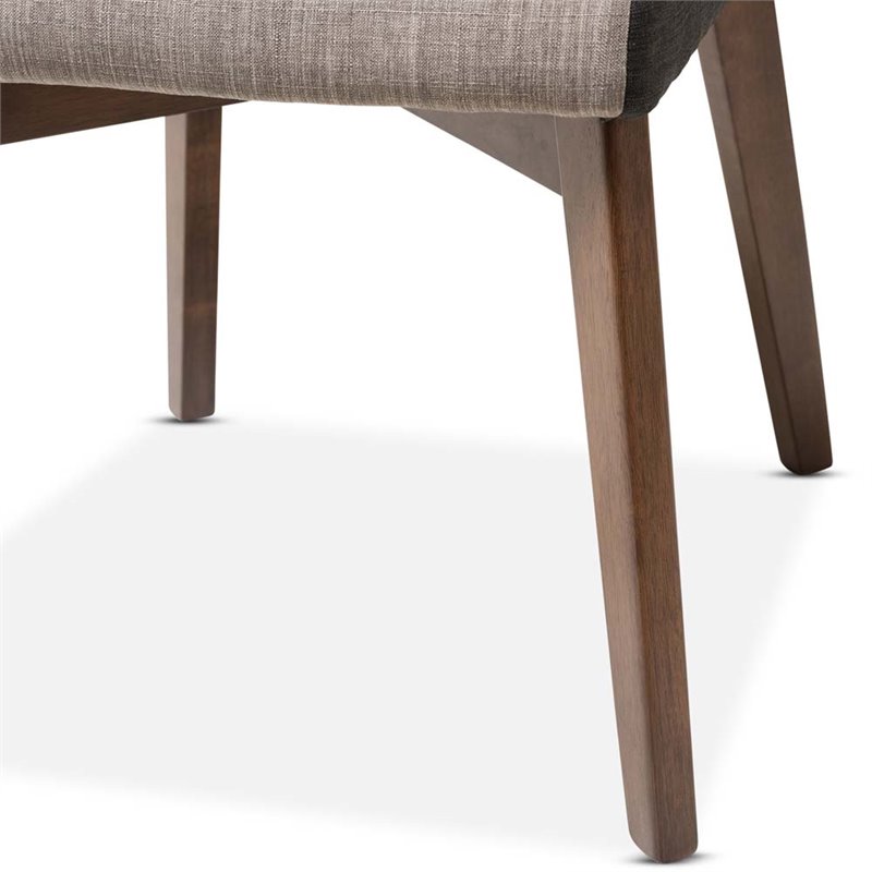 Baxton Studio Kimberly Upholstered Dining Chair in Gravel (Set of 2)