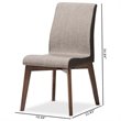 Baxton Studio Kimberly Upholstered Dining Chair in Gravel (Set of 2)