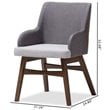Baxton Studio Monte Dining Arm Chair in Gray and Walnut (Set of 2)