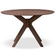 Baxton Studio Monte Round Wood Dining Table in Walnut Brown