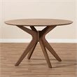 Baxton Studio Monte Round Wood Dining Table in Walnut Brown