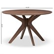 Baxton Studio Monte Round Wood Dining Table in Walnut Brown